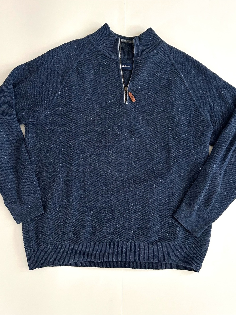 Tommy Bahama Cotton/Cashmere Blend Quarter Zip Sweater - Size L - Mens